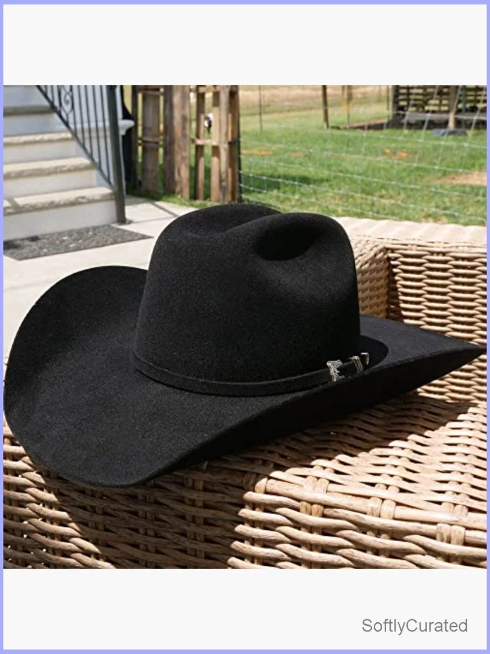 Classic Felt Cowboy Hat with Buckle Belt - Wide Brim Rodeo Cowgirl Hat for